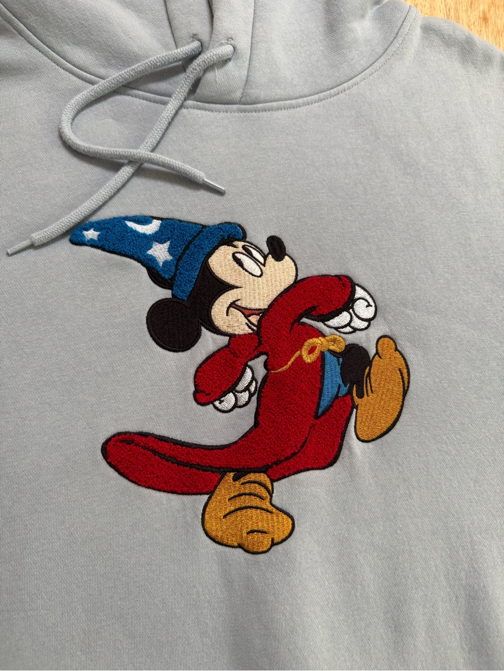 Disney x H&M Divided Fantasia Sorcerer Mickey Hoodie Light Blue XL Rare - Picture 6 of 7